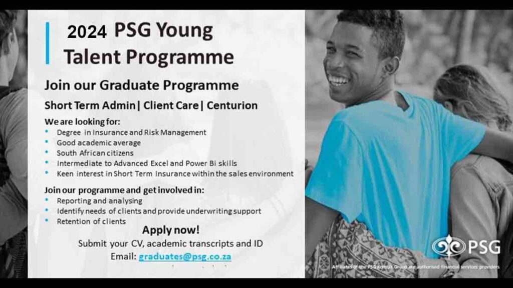 PSG Financial Services Graduate Programme for South Africans 2024