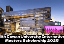 Edith Cowan University International Masters Scholarship 2025 Edith Cowan University International Masters Scholarship 2025