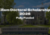 University of British Columbia Killam Doctoral Scholarships 2026 for International Students University of British Columbia Killam Doctoral Scholarships 2026