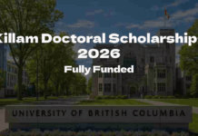 University of British Columbia Killam Doctoral Scholarships 2026 for International Students University of British Columbia Killam Doctoral Scholarships 2026